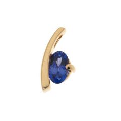 Pendentif Or Jaune Tanzanite Ovale 8x5mm