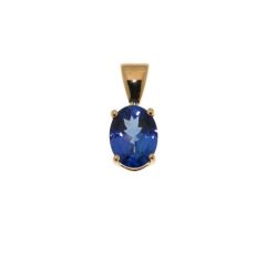 Pendentif Or Jaune Tanzanite Ovale 8x6mm