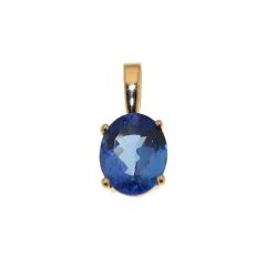 Pendentif Or Jaune Tanzanite Ovale 9x7mm