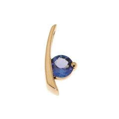 Pendentif Or Jaune Tanzanite Ronde 6mm