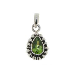 Pendentif Péridot Poire 10x7mm en Argent