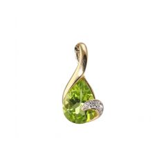 Pendentif Péridot Poire 8x6mm Or Jaune
