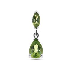 Pendentif Péridot Poire et Marquise en Or Blanc 375