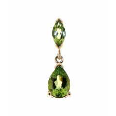 Pendentif  Péridot Poire et Marquise en Or Jaune 375