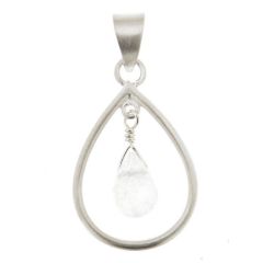 Pendentif Poire en Argent 925 Satiné et Labradorite
