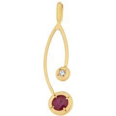 Pendentif Rubis et Diamant Or jaune