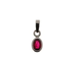 Pendentif Rubis Or Blanc Serti Clos