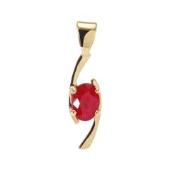 Pendentif Rubis Ovale 7x5 Or Jaune