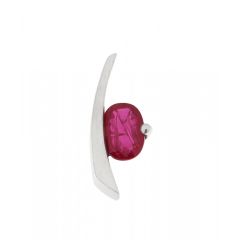 Pendentif Rubis Ovale 7x5mm Or Blanc