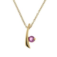 Pendentif Saphir Rose et Chaine Or Jaune