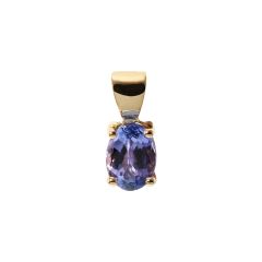 Pendentif Tanzanite Ovale 7x5mm Or Jaune