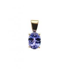 Pendentif Tanzanite Ovale 8x6mm Or Jaune