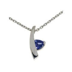 Pendentif Tanzanite Trillion Or Blanc