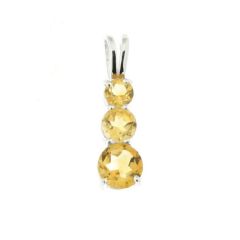 Pendentif Trilogie Argent 925 et Citrine