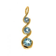Pendentif Vermeil Topaze Trilogie