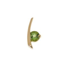 Pendentif Virgule Or Jaune Péridot 6mm
