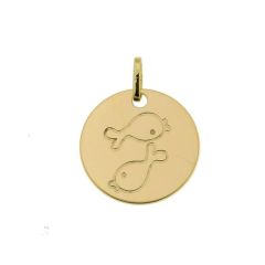 Pendentif Zodiaque Poisson Or Jaune 750