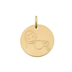 Pendentif Zodiaque Verseau Or Jaune 750