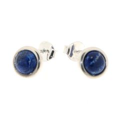 Puces d'oreilles Argent Lapis lazuli Rond 7mm