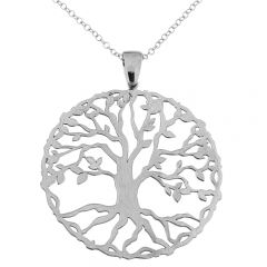 Sautoir argent et pendentif arbre de vie