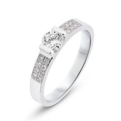 Solitaire en Or Blanc et Diamant