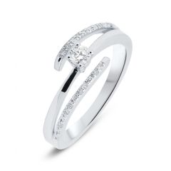 Solitaire Or Blanc Diamant (0.20ct)
