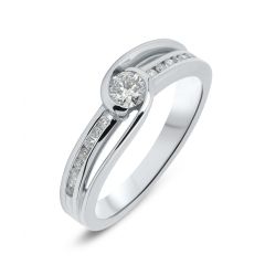 Solitaire Or Blanc Diamant (0.33ct)