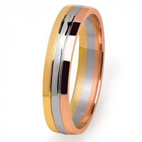 Alliance Beaune 3 ors Alliance 3 anneaux soudés (or rose, or jaune, or gris) Largeur : 4.5mm Epaisseur standard 1,40 mm