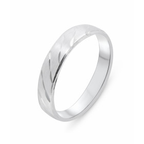 Alliance en Argent 925. Largeur : 5mm. Effet diamanté