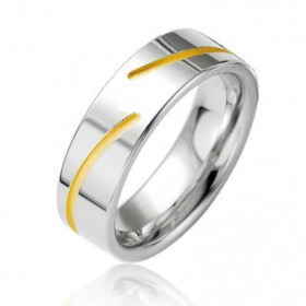  Alliance Prestige Argent 925 Platin&eacute; Plaqu&eacute; Or Largeur : 6.5mm 
