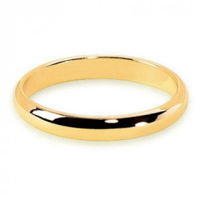 Alliance demi-jonc Or Jaune - largeur 3mm L alliance classique par excellence Intérieur plat Extérieur bombé Épaisseur sta...