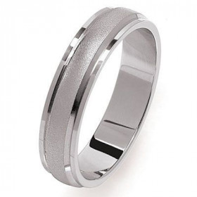  Alliance masculine or gris Anneau central biseauté émerisé (mat) Bords brillants Intérieur bombé Largeur : 5mm 