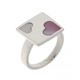Bague Nacre Rose, monture Argent