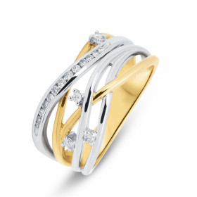  Bague 2 Ors Diamants Largeur monture (vue dessus) : 10,5mm Poids Diamant : 0,151 carats Qualité Diamant : HSI 
