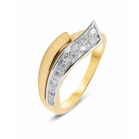  Bague 2 Ors Diamants Largeur monture (vue dessus) : 8mm Couleur Diamant : H Pureté Diamant : I Poids Total Diamant : 0,15ct 