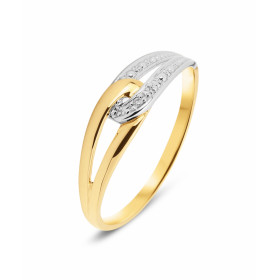 Bague 2 Ors sertie d un petit diamant 0,005 carat Largeur monture (vue dessus) : 5mm Couleur Diamant : H Pureté Diamant : I