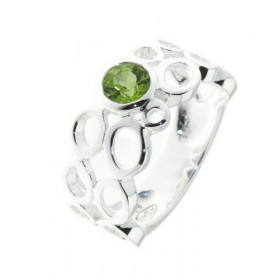 Bague Ajourée Argent et Peridot Rond 5mm