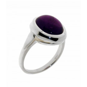 Bague Argent 925 Am&eacute;thyste, pierre de 12x10mm