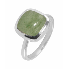 Bague Argent 925 Aventurine Cabochon Coussin 10x10mm