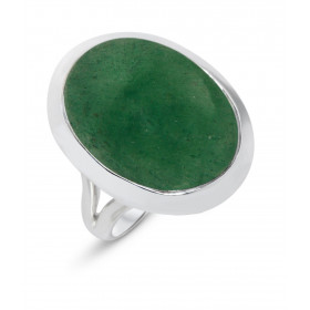 Bague Argent 925 Aventurine Cabochon Ovale 20x15mm. Bague en Argent 925 sertie d'une pierre ovale de 20x15mm. Pierre taill...