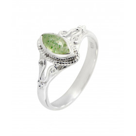 Bague Argent 925 Aventurine Navette 8x4mm Bague Argent 925 sertie d une pierre 8x4mm Pierre taillée à cabochon montée sert...