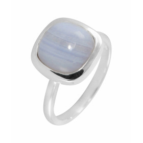 Bague Argent 925 Calcédoine Cabochon Coussin 10x10mm Bague Argent 925 sertie d une pierre taille coussin 10x10mm Pierre ta...