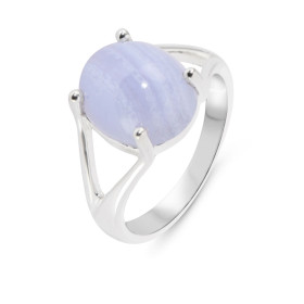 Bague Argent 925 Calcédoine Ovale 12x10mm Bague Argent 925 sertie d une pierre ovale 12x10mm Pierre taillée cabochon maint...