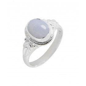 Bague Argent 925 Calcédoine Ovale 9x7mm Bague Argent 925 sertie d une pierre 9x7mm Pierre taillée à cabochon montée serti ...