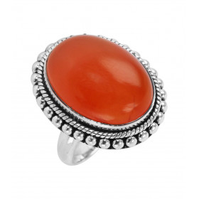 Bague Argent 925 Cornaline Cabochon Ovale 20x15mm Bague Argent 925 sertie d une pierre ovale 20x15mm Pierre taillée caboch...