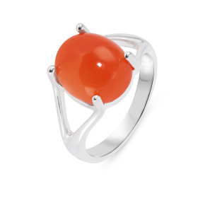 Bague Argent 925 Cornaline Ovale 12x10mm Bague Argent 925 sertie d une pierre ovale 12x10mm Pierre taillée cabochon mainte...