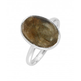 Bague Argent 925 Labradorite Cabochon Ovale 14x10mm