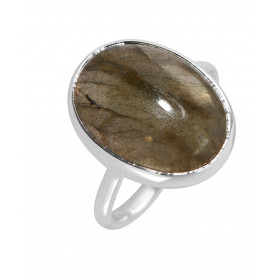 Bague Argent 925 Labradorite Cabochon Ovale 16x12mm