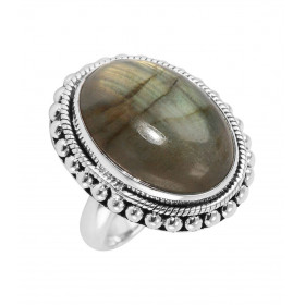 Bague Argent 925 Labradorite Cabochon Ovale 20x15mm