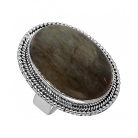 Bague Argent 925 Labradorite Cabochon Ovale 25x18mm Bague Argent 925 sertie d une pierre ovale 25x18mm Pierre taillée cabo...